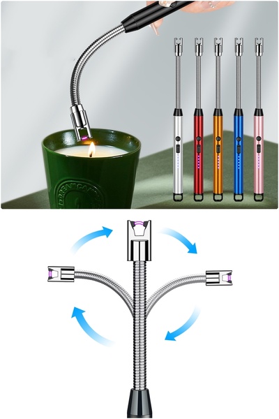 Yenilig 360 Derece Döner Başlıklı, Uzun Ömürlü Şarjlı Çakmak - Güçlü Rüzgarla...