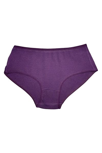 Gizli Butik Pachet de 5 chiloți din bumbac cu talie înaltă pentru femei, cu nervuri, multicolore