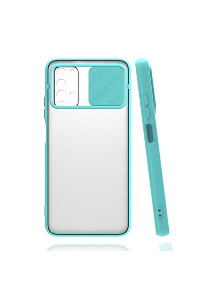noktaks Xiaomi Redmi 9t Kılıf Kamera Sürgü Mat Arka Yüzey Renkli Çerçeve Lens...
