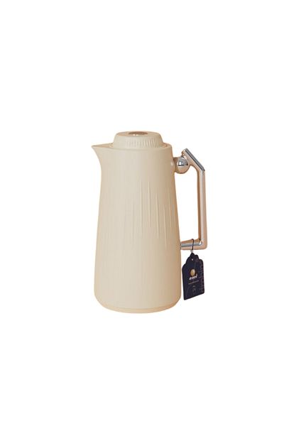 drobina Plastic Tea & Coffee Flask 1 Liter cream drobina silver handle