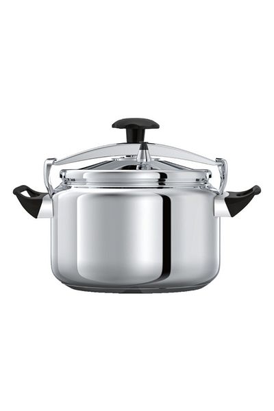 Badraig Stainless Steel Pressure Cooker Pressure Pot Arabic Cooker Silver Black Size 6L