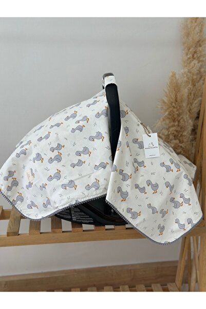 MAMARADUGA Set of 3 Grey Duck - Double Sided Stroller Cover, Stroller Cushion and Stroller Sheet