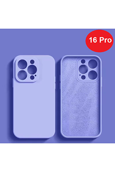 Balerion Apple iPhone 16 Pro Kılıf Kadife Lansman Soft Yumuşak Liquid Silikon Kamera Lens Korumalı Kapak
