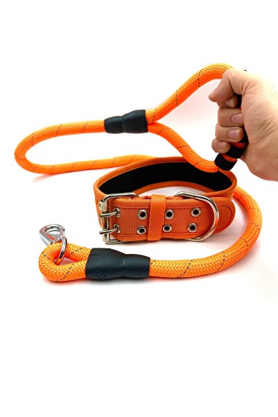 Tasma Market Büyük Irk Reflektörlü Köpek Gezdirme ve Boyun Tasması Seti