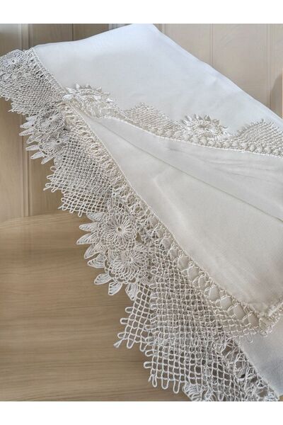 TUTUYA TEXTIL El İşi İğne Oyalı Namaz Tülbenti Mevlit Örtüsü  Baş Örtüsü