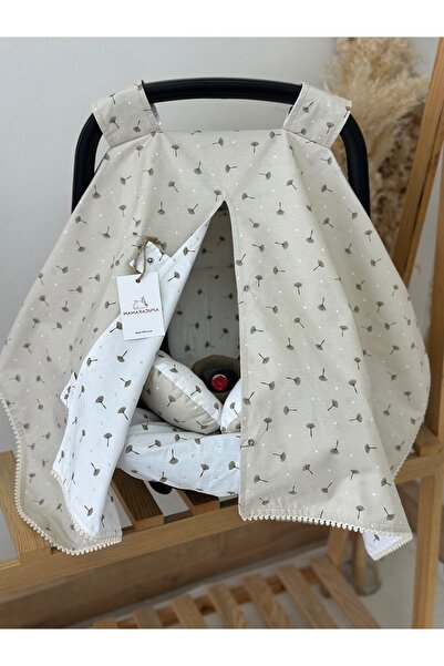 MAMARADUGA Çift Taraflı Puset Örtüsü+Puset Minderi+Puset Çarşafı 3'lü Set Taş...