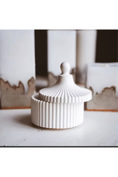 HOBİ YAP Çizgili Mumluk Şekerlik Silikon Kalıbı