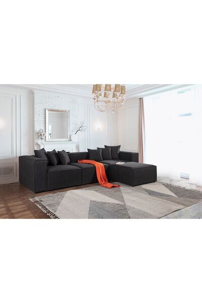 DREAM GARDEN Erduran Mobilya Angelo 4 Modül Modüler Koltuk (3 MODÜL 1 PUF) Ke...