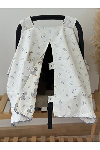 MAMARADUGA Double Sided Gray Duck - Single Stroller Cover