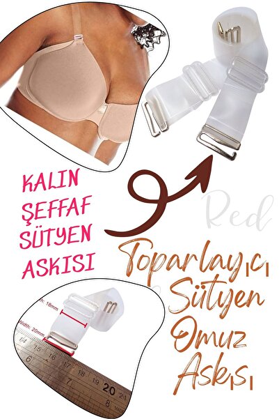 red iç giyim TOPARLAYICI SÜTYENLER İLE UYUMLU KALIN ŞEFFAF OMUZ ASKISI ( 1 Çİ...