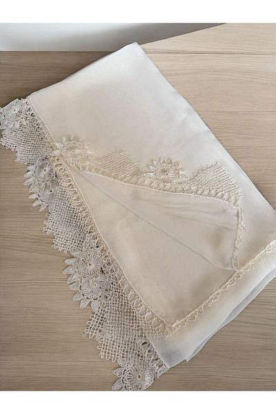 TUTUYA TEXTIL Handcrafted Needle Embroidered Prayer Tulbenti Mevlit Cover Head Cover