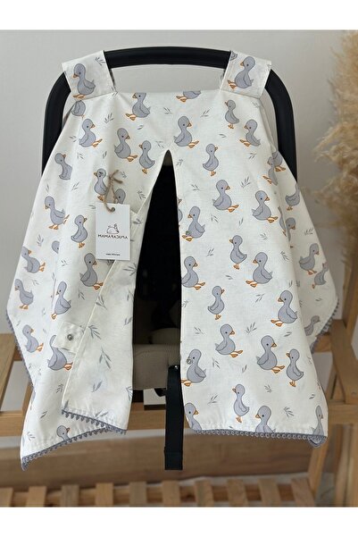 MAMARADUGA Double Sided Gray Duck - Single Stroller Cover