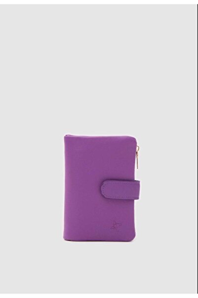 Lexa Жіночий гаманець з подвійною блискавкою, м'який, фіолетовий