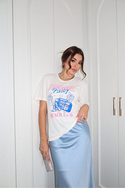 Bengi Clothing Γυναικείο κοντομάνικο μπλουζάκι Lindy Oversize Cut με αυτοσχεδ...