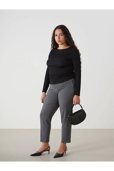 LC Waikiki Γυναικείο παντελόνι LCW Vision Grey Slim Fit