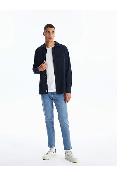 LC Waikiki Blugi LCW - Cămașă cu mânecă lungă pentru bărbați Dark Rodeo Slim Fit