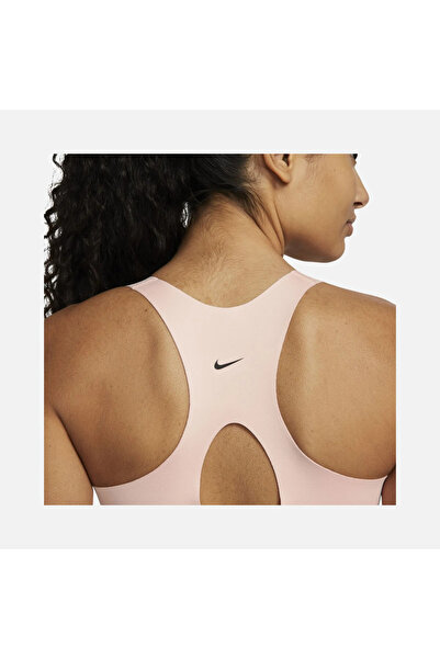 Nike Γυναικείο αθλητικό σουτιέν με ροζ επένδυση με φερμουάρ υψηλής υποστήριξης