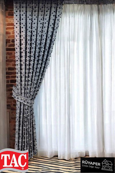 Taç Pastel Tufted Background Curtain Modern and Joyful Design