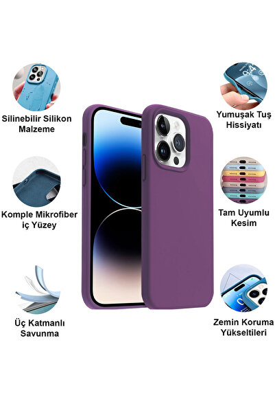 CEPSTOK iPhone 14 Pro Kılıf Lansman Premium Silinebilir Silikon