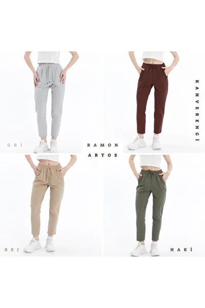RAMON&ARTOS Elastic Waist Lace Detailed Narrow Leg Fabric Trousers 4-Piece