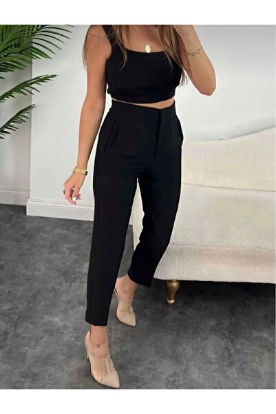 Amora Collection Beli Pensli Dar Paça Kumaş Pantolon