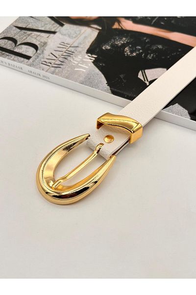 MODAM HİFA Bridge Gold Women's Belt Trouser Belt Dress Belt Shirt Belt Coat Belt