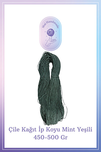 Mai Handmade Kağıt Ip Örgü Ip 450-500 gram Koyu Mint Yeşili