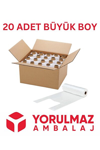 yorulmaz ambalaj 20 Adet Büyük Boy Rulo Atlet Poşet