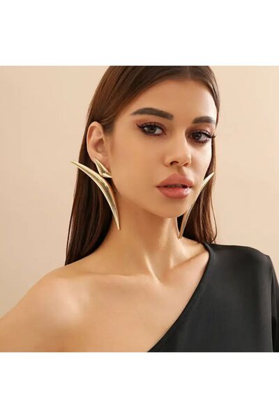 Dgt Luxury Elegant Sivri Köşe Küpeler, Kulak Iğnesi Paslanmaz Çelik