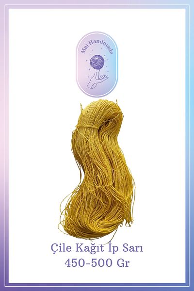 Mai Handmade Χάρτινο Σχοινί Πλεκτό Σχοινί 450-500 γραμμάρια Κίτρινο