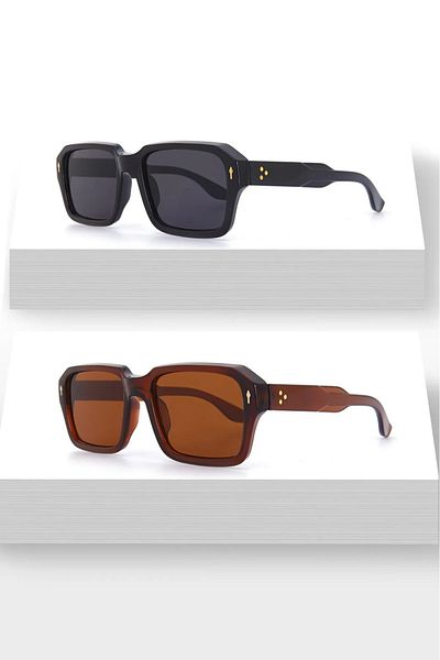 Nilu Moda Unisex Black Brown Square Deal Set - Sunglasses 2 Pcs
