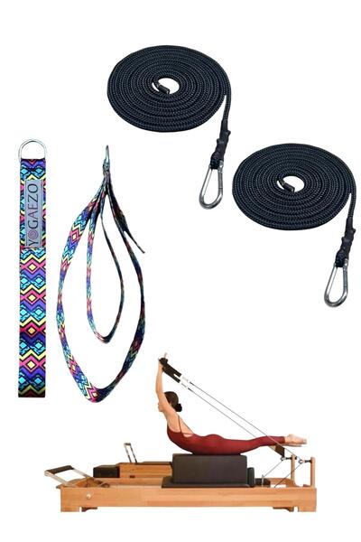 YOGAEZO 1 Çift Pilates Reformer Halatı + Pilates Reformer Elcik Straps İkili ...