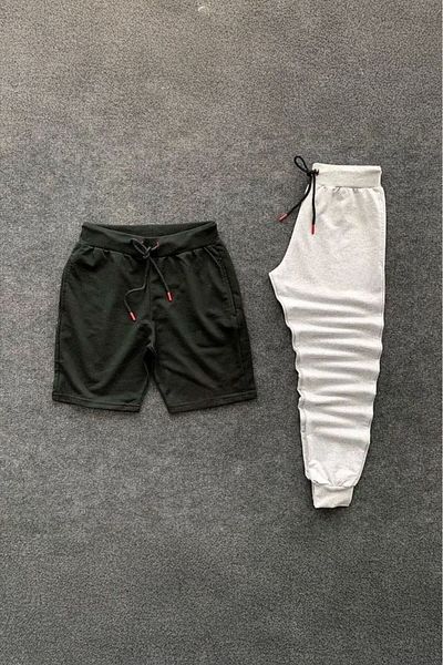 woonkey Unisex Oversize Βαμβακερό Σορτς Φούτερ - Σετ 2 τεμαχίων