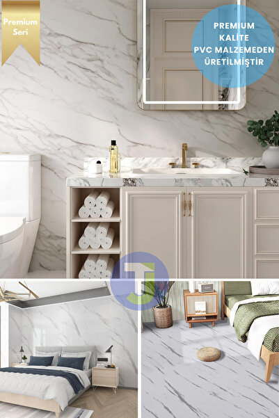 Technojet Преміум мармуровий візерунковий клейкий підлоговий покриття - для кухні, шаф і столів 60 см х 500 см