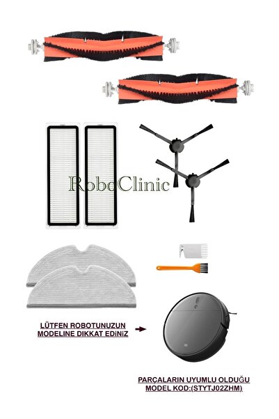 Roboclinic Xiaomi Mop 2 Pro 3D - Compatibil, cu perie și filtru, Mop-10 piese cu cameră detaliată