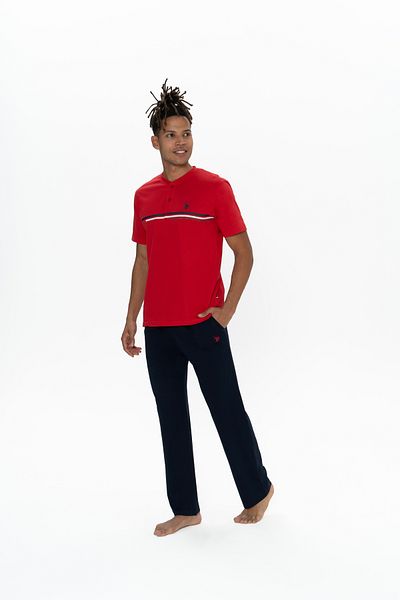 U.S. Polo Assn. Πόλο Ασν. Σετ Πιτζάμες Ανδρικές Κόκκινες 1YP