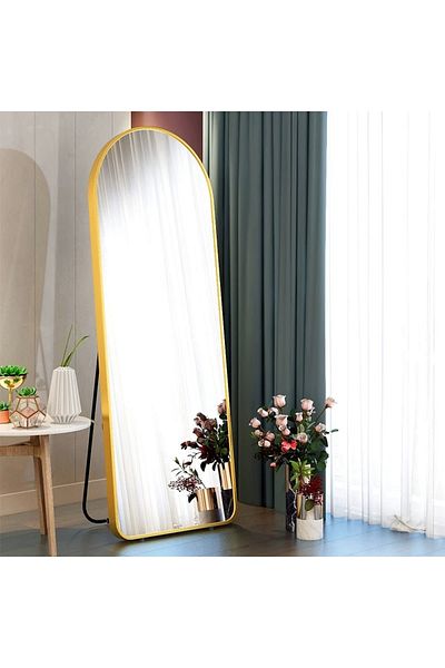 ABAREEK Floor Arched Mirror 177X77 cm with Aluminum frame Gold