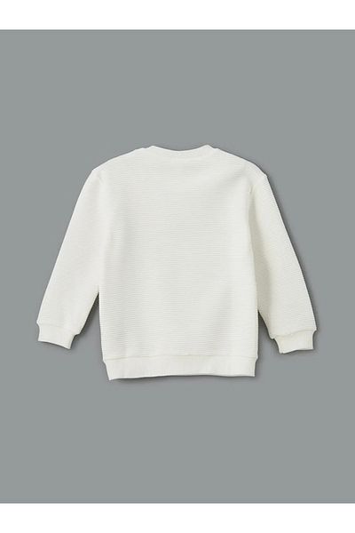 LC Waikiki Lcw Kids Ecru Crew Neck Basic Boys' Sweatshirt