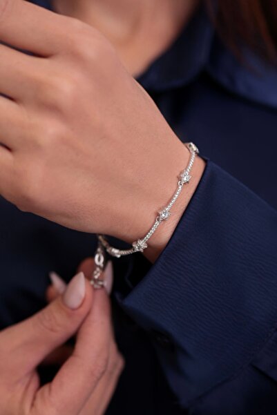 Kiriş Gümüş 925 Ayar Gümüş Tamtur Yıldız Kadın Gümüş Bileklik