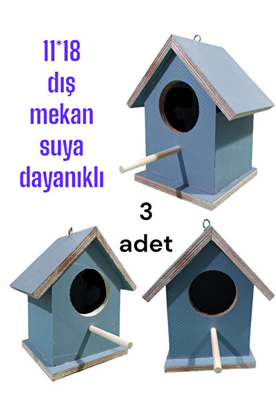 ncy ahşap kuş yuvası kuş evi 3 adet