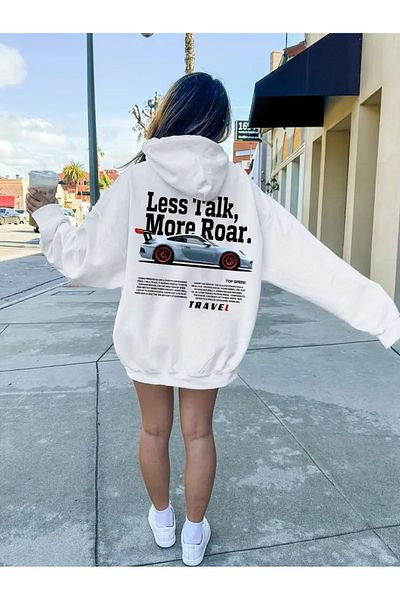 FULL TOLERANCE Car Printed Oversize Sweatshirt with Letter Detail
