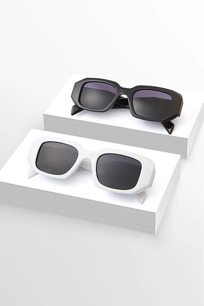 LUPİX 2-Piece Deal Product Black and White Sunglasses