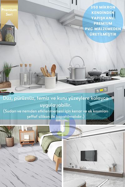 Technojet Висококачествен мраморен шарен самозалепващ се под - Кухня, шкаф, покривка за маса 60смX300см