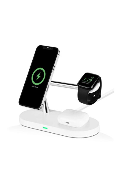 Halımax Kablosuz Şarj Aleti apple watch airpods Led Hızlı Şık Şarj Standı İstasyonu Iphone Android Hediyelik