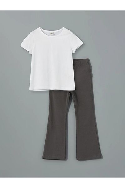 LC Waikiki Lcw Eco Crew Neck Girls T-Shirt & Leggings