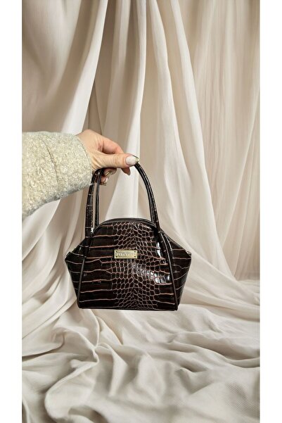 Anonim Moda KROKODİL KUMAŞ KLASİK ÇANTA - KADIN KROKODİL DESEN EL VE ÇAPRAZ Ç...