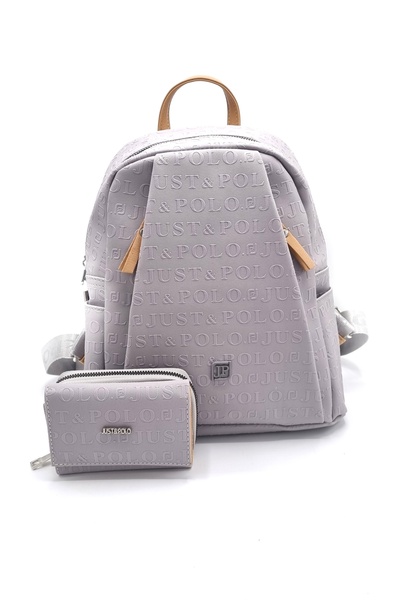 GP GUES POLO حقيبة ظهر نسائية من JUST POLO مكونة من 9 أقسام ومحفظة