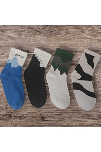 HAYEL 4 чифта унисекс чорапи за колежански тенис с многоцветни шарки