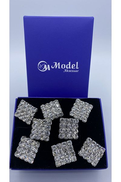 model aksesuar Set of 8 Square Buttons 16 Pieces