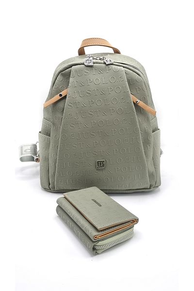 GP GUES POLO Just Polo Women's 9 Compartment Backpack and Wallet Suit